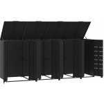 vidaXL Box na odpadky pro 4 tuny černý 276x79x117 cm ocelový – Sleviste.cz