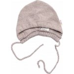 Baby Nellys Pletená čepička na zavazování bonetka Boy Hand Made béžová – Zboží Dáma