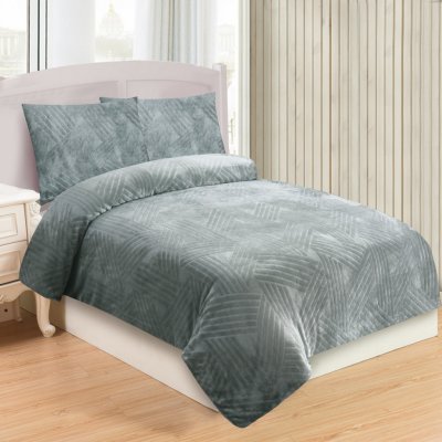 Jahu povlečení Trojice světle šedá mikroplyš 140x200 70x90 – Zboží Mobilmania