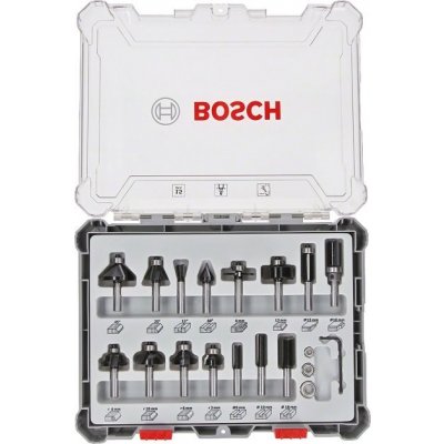 BOSCH Sada frézovacích bitu, 15 ks, smíšené, 6 mm drík - 2607017471 2607017471 – Zbozi.Blesk.cz