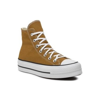 Converse plátěnky Chuck Taylor All Star Lift Platform A07210C hnědá – Zboží Mobilmania