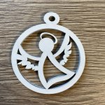 Dekorace z Česka Koulička zdobená výřez 8 cm - 12 tvarů Barva: Bílá, Varianta: Anděl – Hledejceny.cz