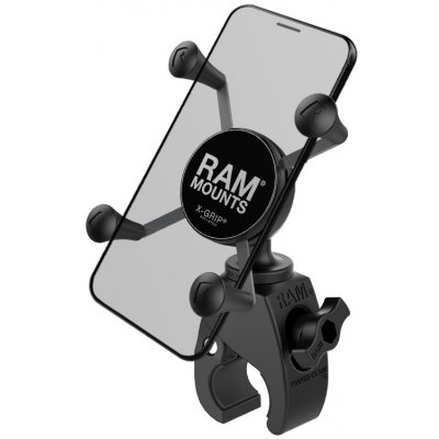 kompletní sestava držáku pro menší telefony RAM Mounts X-Grip se "Snap-Link Tough-Claw" upínaním na řidítka