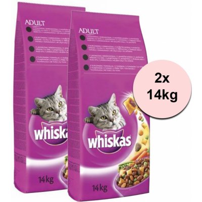 Whiskas Adult tuňák 2 x 14 kg – Hledejceny.cz