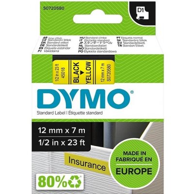 Dymo D1, 45018, S0720730, žlutá/černá,12mm – Zboží Mobilmania