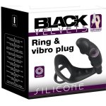You2Toys Black Velvets Ring& Vibro Plug krúžok na penis a semenníky s análným om čierny – Hledejceny.cz