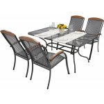 DEOKORK Zahradní kovová sestava PROVENCE I. 1+4 Stůl obdelníkový 160x95 cm (CT0311) – Sleviste.cz