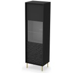 Halmar Vitrína jednodveřová Bullet W1 Černý / Žlutý – Zboží Dáma