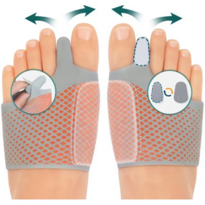 Ortek Hallux Valgus Bandáž se 2 typy oddělovače palců a gelovou vložkou – Zboží Mobilmania