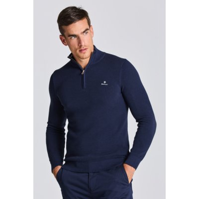 Gant Cotton Pique Half Zip modrá – Zboží Mobilmania