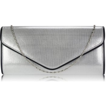 Large Flap Clutch purse Silver