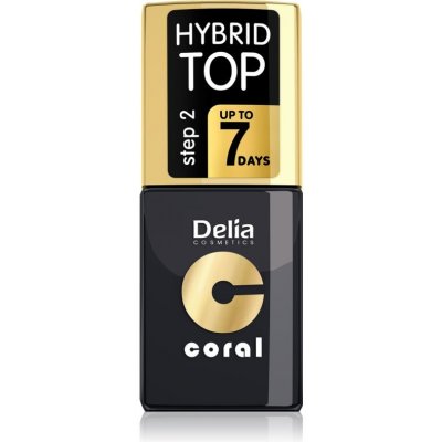 Delia Cosmetics Coral Nail Enamel Hybrid Gel lak na nehty Top Coat 11 ml