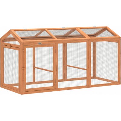 PawHut Volný výběh pro kuřata 156 x 70,5 x 84 cm oranžový – Zboží Dáma