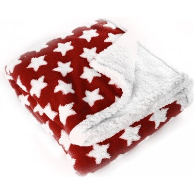 B.E.S. Petrovice deka s beránkem Wish mikroflanel dárkové balení červená s hvězdičkami 200x230 – Sleviste.cz