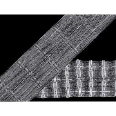Záclonovka šíře 75 mm tužkové řasení METRÁŽ - transparent – Hledejceny.cz