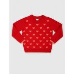 Gap 521086-00 Dětský svetr vzor srdce Červená – Zboží Dáma