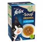 Felix Soup Original s treskou tuňákem a platýsem 6 x 48 g – Sleviste.cz