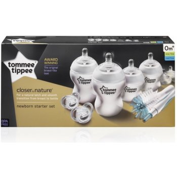 Tommee Tippee sada kojeneckých lahví C2N silikon + kartáč průhledná