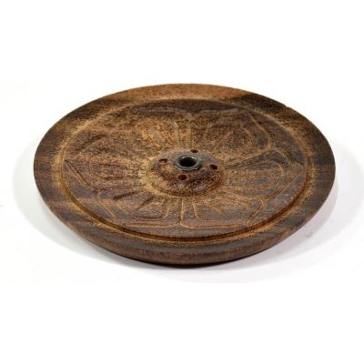 Sanu Babu Dřevěný vyřezávaný stojánek na tyčinky tmavý prům 9 cm – Zboží Dáma