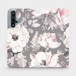 Mobiwear - Huawei Nova 5T - MX06S Květy na šedém pozadí – Zboží Živě