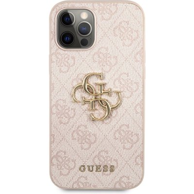 Pouzdro Guess PU 4G Metal Logo iPhone 12/12 Pro růžové – Zboží Mobilmania