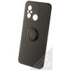 Pouzdro a kryt na mobilní telefon 1Mcz Grip Ring Skinny ochranný s držákem na prst Xiaomi Redmi 12C, Poco C55 černé