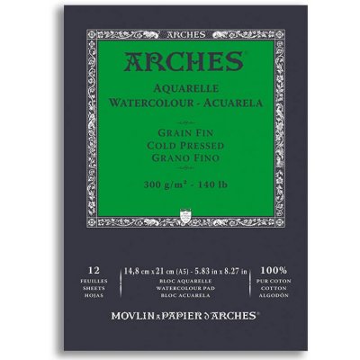 Arches Skicák Cold Pressed 300 g m2 12 archů A5 – Hledejceny.cz