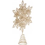 Atmosphera Špice na stromek, třpytivá sněhová vločka, kov, 20 cm zlatý – Zboží Mobilmania