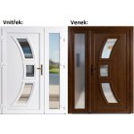 Soft Dvoukřídlé vchodové 3D 5901+Sklo Nisip Zlatý dub/bílá levé 150 x 200 cm – Hledejceny.cz