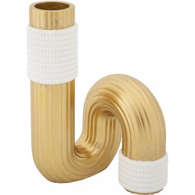 Mauro Ferretti Váza ve tvaru vlny z polyresinu, výš, 18 cm zlatá – Hledejceny.cz