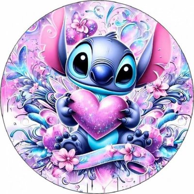 Jedlý papír Stitch se srdíčkem 19,5cm - Pictu Hap – Zboží Dáma