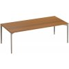 Jídelní stůl Fast Jídelní stůl Allsize, Fast, obdélníkový 221 x 101 x 76 cm , rám hliník barva dle vzorníku, deska hliník barva dle vzorníku, deska dřevo iroko