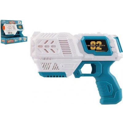 Teddies Bublifuk pistole s náplní plast 19cm na baterie v krabici 21x17x7cm – Zboží Mobilmania