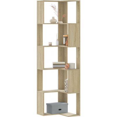 Rohová 5patrová knihovna dub sonoma 50x50x179 cm kompozit – Zboží Dáma