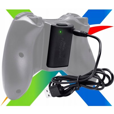 FroggieX Baterie pro ovladač Xbox 360 + napájecí kabel černá / 1200 mAh FX-X360-B1-B – Zboží Živě