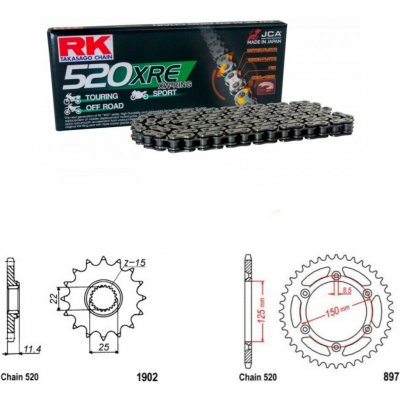 RK Racing Chain Řetězová sada KTM 790 Adventure 19-24 | Zboží Auto