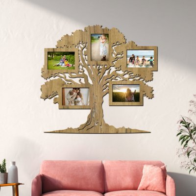 dřevo života Dřevěný fotorámeček na zeď Střípky života Zvolte barvu dekoru: Dub zlatý, Velikost fotografie: 10x15 – Zboží Mobilmania