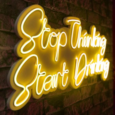 ASIR STOP THINKING START DRINKING žlutý nápis – Zboží Živě