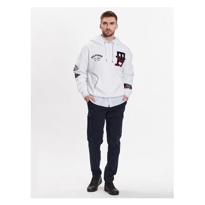 Tommy Hilfiger Mikina Multi Badge Icon MW0MW30029 Bílá Regular Fit – Zbozi.Blesk.cz