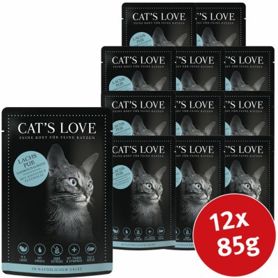 Cat's Love čistý losos se saflorovým olejem a petrželkou 12 x 85 g