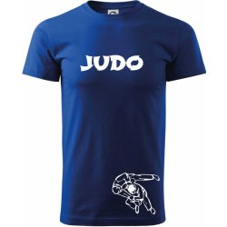 Judo nápis + postavy pánské triko Fantasy sportovní dresovina královská modrá