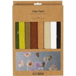 creativ company Krepový papír sada - hnědo zelený mix (8ks) – Zboží Dáma