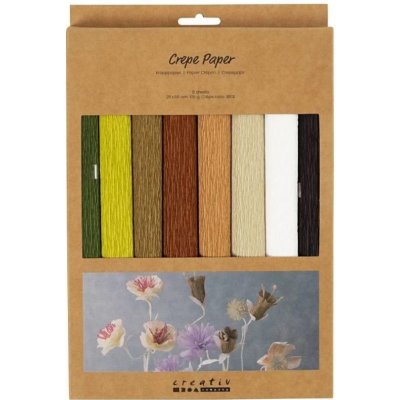 creativ company Krepový papír sada - hnědo zelený mix (8ks) – Zboží Dáma