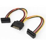 Kabel SATA napájecí na 2x SATA 90°, rozdvojka,15cm – Zboží Živě
