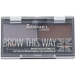 Rimmel London Brow This Way paletka pro úpravu obočí 002 medium brown 2,4 g – Zboží Dáma Rimmel London Brow This Way paletka pro úpravu obočí 002 medium brown 2,4 g – Zboží Dáma
