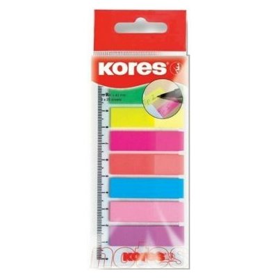 KORES Neonové záložky Index Strips na pravítku 45x12 mm / 8 barev / 25 lístků á barva – Hledejceny.cz