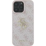 Guess PU 4G Metal Logo Zadní pro iPhone 16 Pro Pink – Sleviste.cz