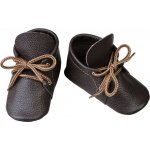 Evtodi kožené capáčky s koženou podrážkou kotníčkové tmavě hnědé – Sleviste.cz