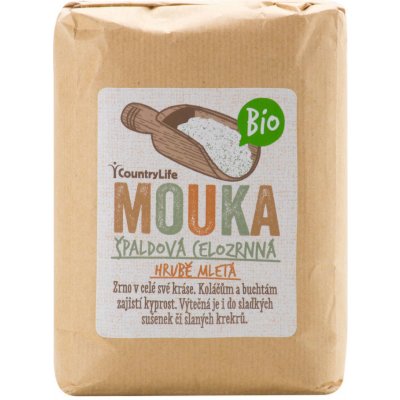 Country Life Mouka špaldová celozrnná hrubě mletá Bio 1000 g – Hledejceny.cz