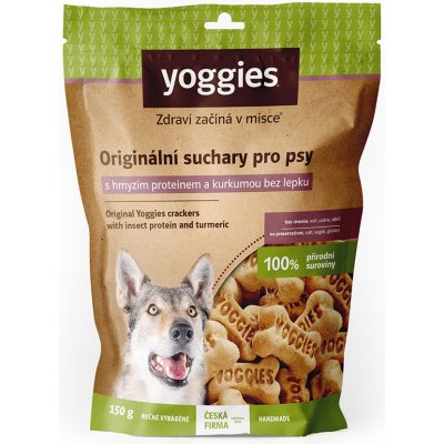 Yoggies hypoalergenní bezlepkové suchary s hmyzím proteinem a kurkumou 150 g – Hledejceny.cz